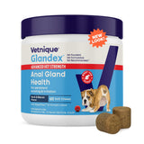Vetnique Glandex Anal Gland Soft Chew Treats with Pumpkin for Dogs Digestive Enzymes, Probiotics Fiber Supplement for Dogs Boot The Scoot (Advanced Strength Duck/Bacon Chews (Vegetarian), 60 Ct)