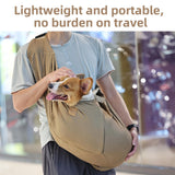 ETIAL Medium Dog Sling Carrier, Thick Padded Adjustable Shoulder Strap Dog Carriers with Metal Safety Leash, Comfortable Hand Free Pet Pouch Carrier for 25-40 lbs Dogs Outdoor Travel Hiking (Green)