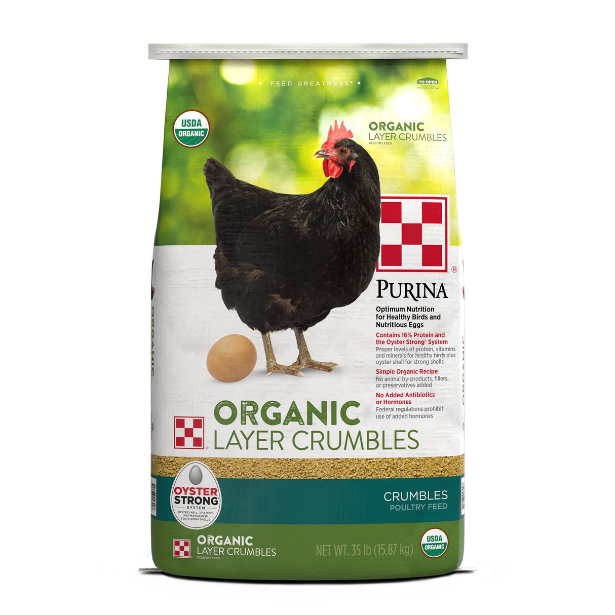 Purina | Nutritionally Complete Non-GMO Organic Layer Hen Feed Crumbles - Chicken Feed | 35 Pound (35 lb.) Bag