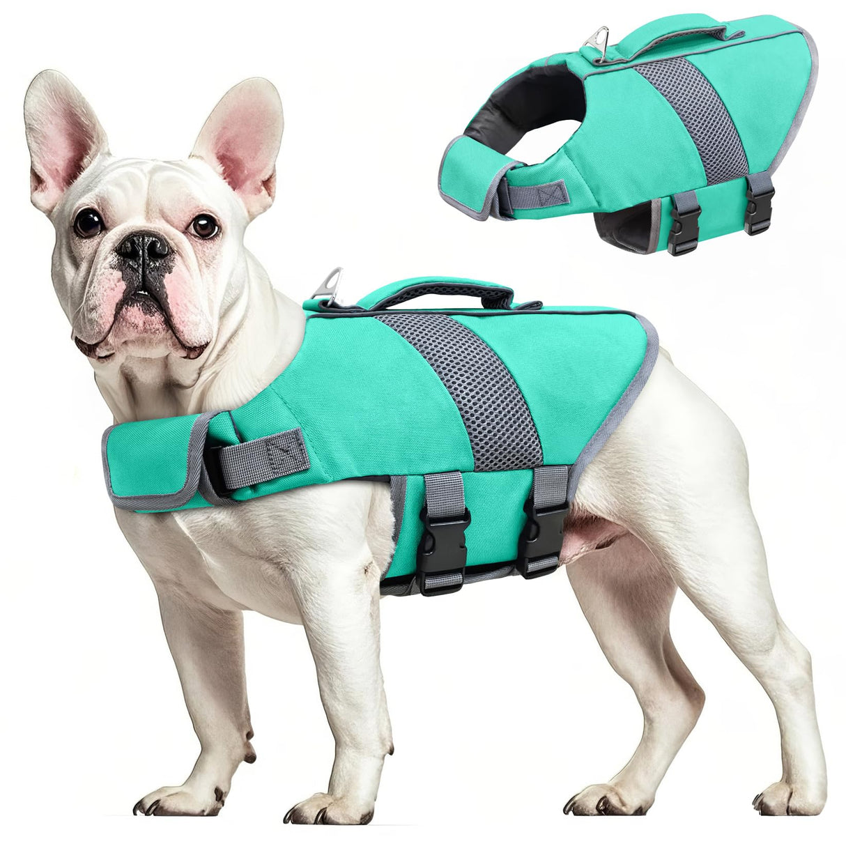 Mosucoirl Dog Life Jacket High Flotation,Shark Dog Lifesavers Floats Coat High Visibility Reflective Pet Safety Vest Swimsuits Small Medium Large Dog Life Vest for Swimming Boating Surfing Kayaking
