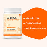Pawlabs G-Max Joint Support for Dogs - Maximum Strength Hip & Joint Supplement with Glucosamine, Chondroitin, MSM etc - Relieves Arthritis Pain & Hip Dysplasia - Bacon Flavor, 60 Chews