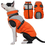 Kuoser Dog Coat, 2 in 1 Dog Jacket with Harness Built in, Winter Waterproof Puppy Puffer Jacket Snowsuit for Small Medium Large Dogs, Cold Weather Reflective Pet Fleece Hunting Vest with Zipper