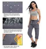 VAYAGER Sports Women's Outdoor Hiking Capri Pants Loose-Fit Lightweight with Zipper Pockets Grey