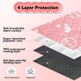 Mooydee 2 Pack Guinea Pig Bedding - Washable Guinea Pig Liner for Midwest Cage, Waterproof Reusable & Anti Slip Pee Pads Super Absorbent Mats for Small Animals Rabbit Hamster Rat (Pink, 48 x 24 Inch)