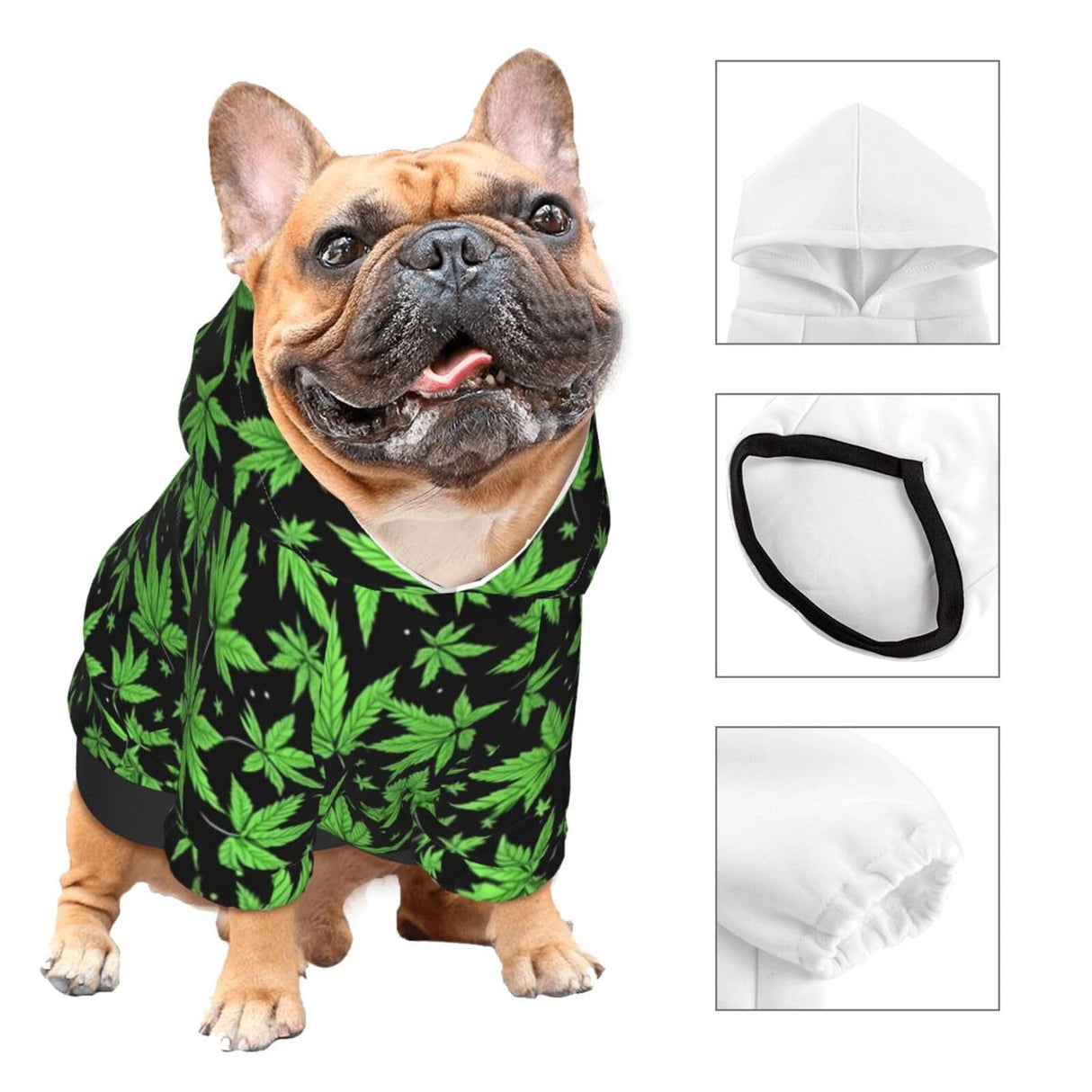 WAVMKSL Marijuana Leaf Small Pet Hoodies Sweatshirts Dog Pullover Hooded Winter Pet Clothes Small