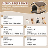 Jiupety Dog House Indoor, L Size Indoor Dog House for Medium Dog, Warm Cave Sleeping Nest Bed for Cats and Dogs, Brown