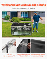 VEVOR Canvas Fish Pond, 270 Gal Above Ground Fish Pond, PVC Koi Tank with Clear Viewing Panel, Rectangular Goldfish Tank with Stainless Steel Frame & Drain Valve, for Breeding Koi, Irrigation(Black)