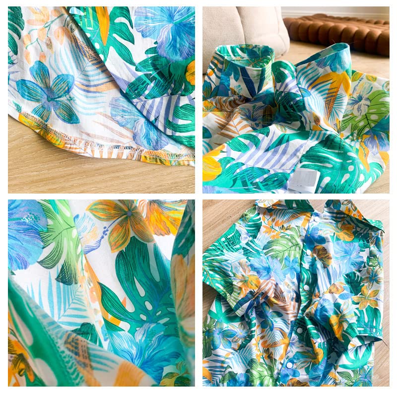 Harikaji Dog Hawaiian Shirt, Summer Pet Clothes Large Dog Cool Costume Beach T-Shirt for Medium Large Dog(Blue,4XL)