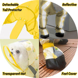 Harikaji Small Dog Raincoat, Tail Protect Feet Cover Waterproof Dog Rain Jacket Rain Coat for Puppy Small Dogs(Pineapple,XL)