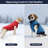 IECOii 2 Pack 3XL Dog Sweater - Fleece Pullover Vest for Large Breeds, Warm Stretchy Fall Winter Coat with Leash Hole, Labrador Retriever, ‌American Bulldog(Size XXXL, Rose Red & Dusty Pink)