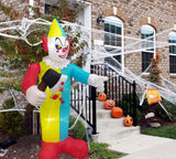 7 FT Halloween Inflatables Giant Outdoor Decorations Blow Up Yard Scary Clown Holding 75 Degrees Swings Sickle with Built-in LEDs for Garden Lawn Indoor Party Decor