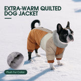 Kuoser Medium Dog Coat with Built-in Harness, Reflective Winter Jacket for Dogs - Brown M