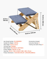 VEVOR Wood Pet Stairs, 2-Step Dog Stairs for Beds, Sofa & Cars, 110lbs Load Capacity, Floded Flat Design, Stable & Sturdy Cat & Dog Step Ladder for Small Medium Large Older Pet Puppy Essentials