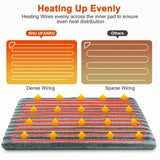 Pet Heating Pad, Waterproof Heated Dog Cat Bed with 11 Adjustable Temperatures & 24H Timer, Auto Shut-Off, Chew-Resistant Cord, Washable Cover, Indoor Electric Heating Mat, Grey, M(28" x 20")