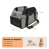GeerDuo Center Console Dog Car Seat for Small Dogs with Mesh, Dog Booster Seat with Upgraded Safety Tethers, Detachable Washable Pet Car Seat Travel Bed Under 25lbs(Mesh)