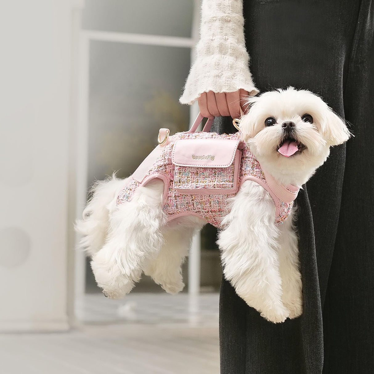 Dog Lift Harness Dog Carrier- with Soft Cushion Belt Design for Dogs/Lightweight Breathable Multi Functional, Can be Used as a Handbag (Moon Black, XS)