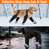 Dog Suspender Boots, Waterproof Dog Rain Boots, Puppy Snow Shoes for Winter, Anti Dirt Pants with Shoes, Adjustable Suspender Pants for Outdoor Walking & Paw Protectors