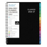 BooQool Planner 2026-2027 for Office, School, Home - Spiral Bound Academic Monthly Weekly Calendar July 2026 - June 2027 Organizer with To Do List, Tabs & PP Cover 8" x 10"
