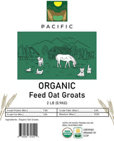 PACIFIC Organic Petfood Organic Feed Oat Groats - Oat Groats for Birds | Rich with Fiber & Minerals | USDA and CCOF Certified | Packed in USA | 2Lbs