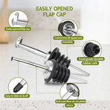 17oz Glass Olive Oil Bottle Dispenser - 500ml Green Oil and Vinegar Cruet with Pourers and Funnel - Olive Oil Carafe Decanter for Kitchen