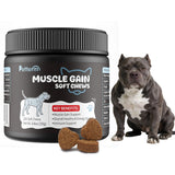 Petterm Dog Muscle Gain Chews - Dog Weight Gain Treat Weight Gain Supplements for Dogs Muscle Builder - with High Protein & Amino Acids for Lean Strength Recovery - 100 Chews for All Breeds & Ages