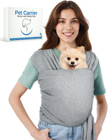 Snqqmtt Dog Sling Swaddle Carrier for Small Dog, Cat Front Carriers for Small Pet up to 20lbs, Puppy Pouch with Adjustable Straps, Hands Free Pet Sling, Anti Anxiety Puppy Sling (Light Grey)