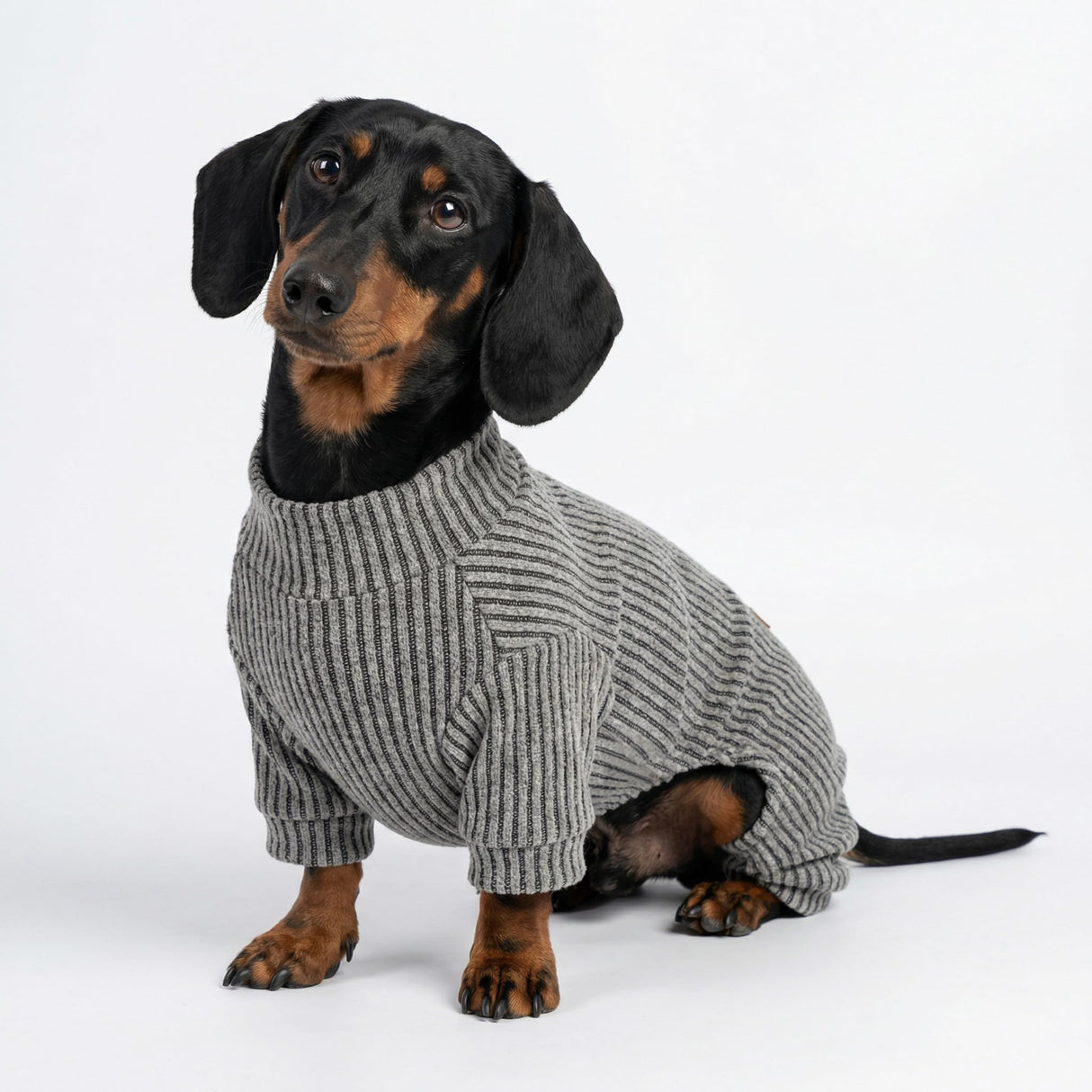 Fitwarm Mock Neck Knitted Dog Pajamas, Warm Winter Clothes for Small Dogs Boy Girl, Pet Pjs, Grey, XXL