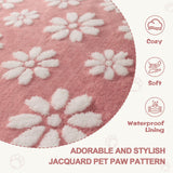 Yaning Waterproof Blanket for Dog Cat or Adult, Cute 3D Textured Flower Dog Blanket for Bed Couch Sofa, Soft Liquid Pee Proof Pet Furniture Protector, 50"x60", Pink