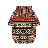 Howilath Red Geometric Aztec Tribal Dog Hoodie, Cozy Puppy Sweater with Hat for Small Medium Large Dogs, Cute Winter Outfits