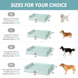 Cooling Dog Bed, Orthopedic Foam Dog Bed with Sides, Removable Cover & Waterproof Lining and Nonskid Bottom, Comfortable Pet Beds for Medium Dogs, Green (36" L x 27" W x 6.5" Th)