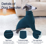 IECOii Greyhound Sweater, Cozy Italian Greyhound Jumpsuit, Pullover Dog Sweater for Small Dogs, Turtleneck Whippet Onesie Clothes for Spring Fall Outfits, Extra Soft Whippet T Shirts with Sleeves, XS