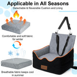 wagnation Dog Car Seat for Small/Medium Dogs Under 35lbs, Pet Booster Seat with 4In Memory Foam Cushion, Fully Detachable and Washable, Travel Dog Carseat with Storage Pocket and Safety Belt