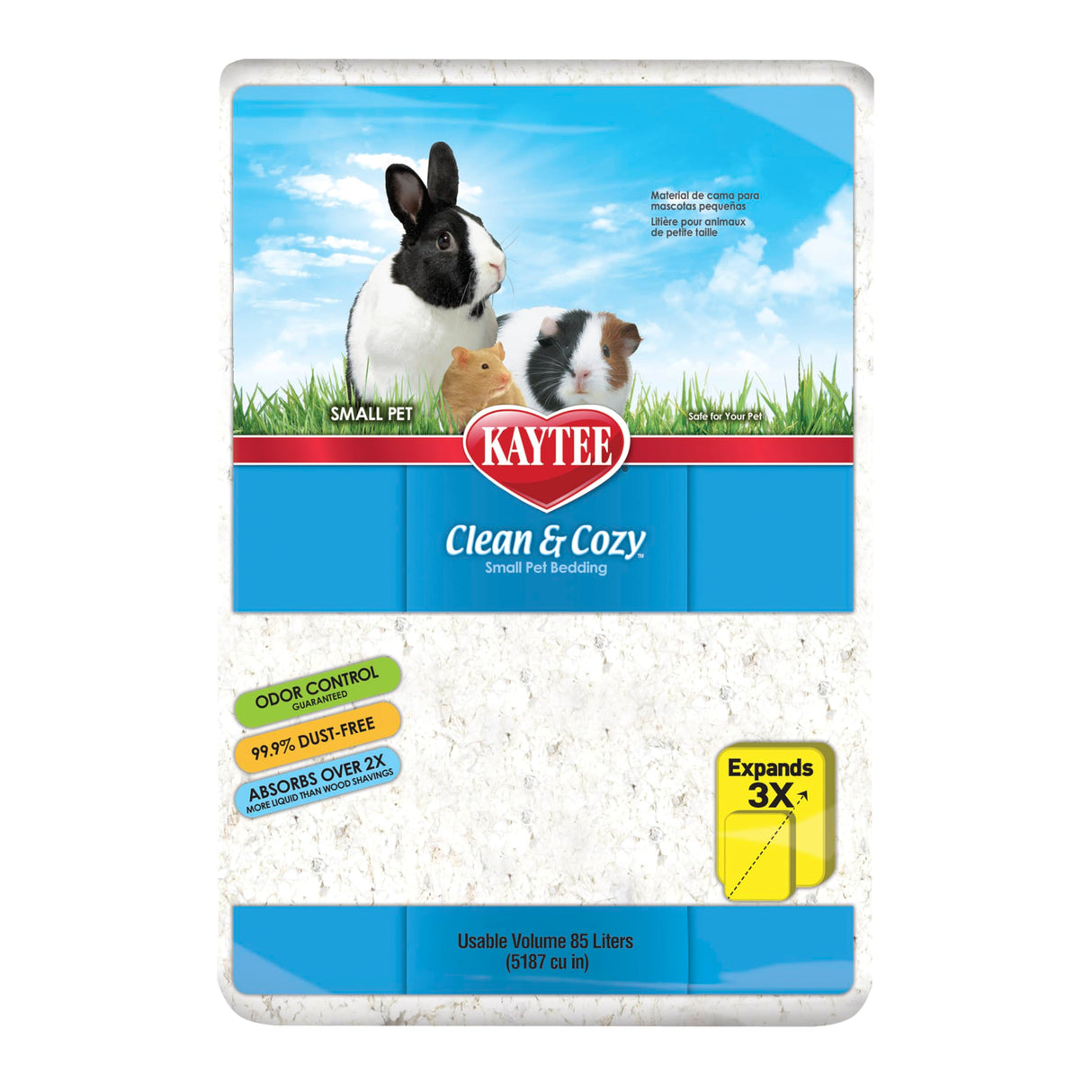 Kaytee Clean & Cozy White Paper Bedding, Made for Small Animals, 85 Liters