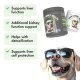 Liver & Kidney Support for Dogs Detox Natural Supplement with Milk Thistle Dandelion Root Turmeric Curcumin Hepatic Support Treats for Canine Liver Function, Immunity & Digestion 120 Soft Chews