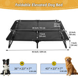Loebelle Foldable Elevated Dog Cot, No Assembly Need, Waterproof Folding Raised Dog Bed, Outdoor Dogs Cot Cooling Pet Hammock Bed with Breathable Mesh for Small Medium Size Dogs, Chew-Proof, Black