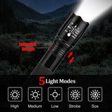 Zoomable LED Flashlights with 5 Modes 2Pack Christmas Stocking Stuffers Birthday Gifts for Men Him Dad Included Batteries Bright Tactical Torch High Lumens Outdoor Fishing Hiking Camping Essentials