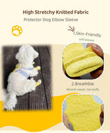 8 Pcs Pet Dog Elbow Sleeve Protector Pets Leg Brace Knitted Sock Warm, Dog Elbow Wrap, Dog Leg Warmer Wrap Protector for Small,Medium Dogs Puppy Stocking Stuffers Puppy Cat Leg Sock (Yellow, L)