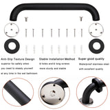 Rackickyer Shower Grab Bar, 2 Pack 24 Inch Black Bathroom Grab Bar, 1.25" Diameter 304 Stainless Steel Anti-Slip Grab Bars for Bathtubs and Showers, Handicap Shower Grab Bar for Seniors Elderly