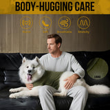 OneTigris Dog Pajamas - Breathable Modal Stretch Dog Clothes, Four-Legged Cold Weather Clothes, Anti-Shedding Suit Onesie with Back Locking Zipper and Adjustable Chest Drawcord