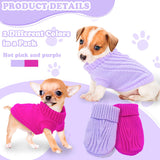XS Dog Sweater 2-Pack, Turtleneck Knitwear Dog Sweater for Small Dogs Girl Teacup Chihuahua Yorkie Warm Winter Pet Puppy Clothes Kitten Cat Sweater for 2.2-3.5 lbs Dogs