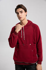 ALYC Cat Dog Carrier Hoodie Big Pet Pouch Sweatshirt Puppy Kitten Holder Carrier Pullover Top Kangaroo Unisex Hoodies Wine Red