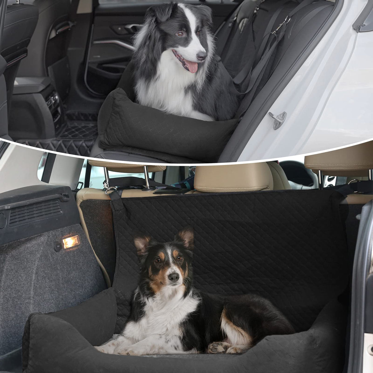 Bnonya Dog Car Seat for Medium Large, Safe and Comfortable Dog Car Bed Medium Under 60lbs, Multipurpose Design Washable with Non-Slip Base