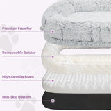 Murago Human Dog Bed for Adults, 75"x43"x10" Human Size Dog Bed, Orthopedic, Waterproof Removable Washable Cover, Soft Calming Lounger for People & Pets, Light Grey