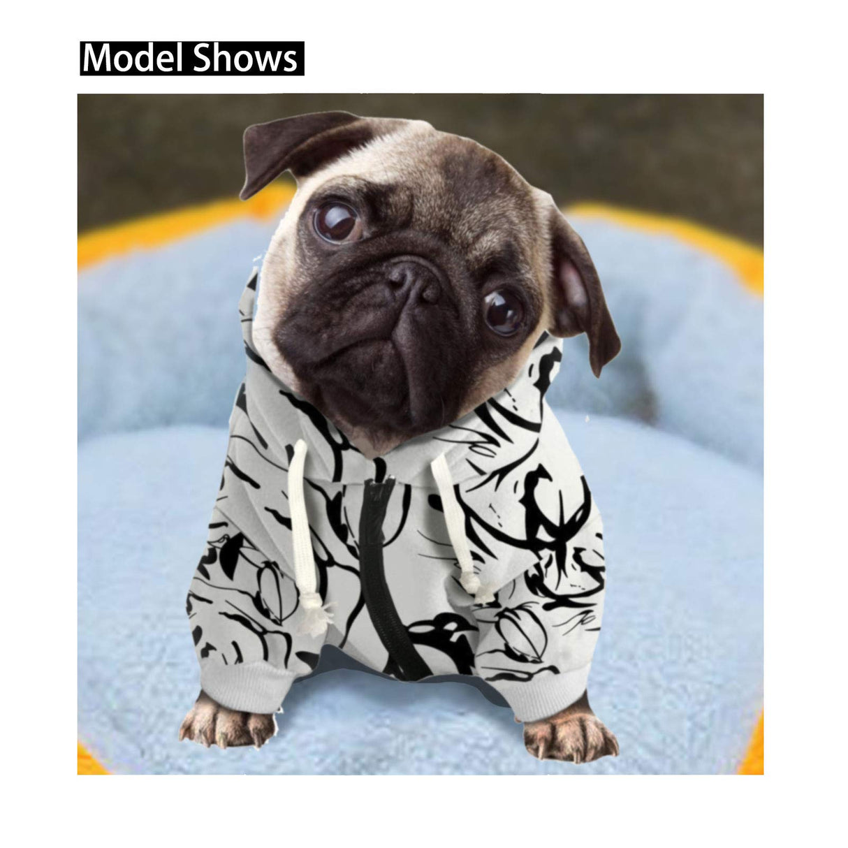 Howila Dog Hoodie Sweater with Hat - Tie-dye Rainbow Spiral Soft and Warm Dog Cat Sweater - S, M, L