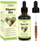 Slippery Elm for Dogs, Organic Herbal Digestive Support Drops for Dog Diarrhea Constipation Sensitive Stomach Acid Reflux, Promotes Healthy Digestion Bowel Function, Liquid Formula for All Breeds