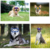 Soft Dog Goggles Anti-UV Sunglasses for Large Breed Dogs, Dustproof Windproof Snowproof, Bule Frame & Colored Lens