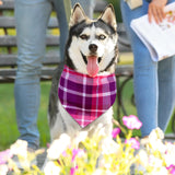 Bunnycool 72 Pcs Plaid Dog Bandanas Bulk Triangle Scarf Cat Bibs Puppy Scarf Stripe Bandanas for Puppy Cat Birthday Party Costume