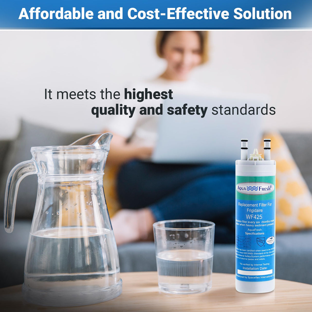 Aqua Fresh WF425 Refrigerator Water Filter (3-Pack) | Replacement for WF3CB, PureSource 3, 706465, 242086201, 242086203, 242294501, 242069601, AP4567491, PS3412266, WF425, Fridge Filter
