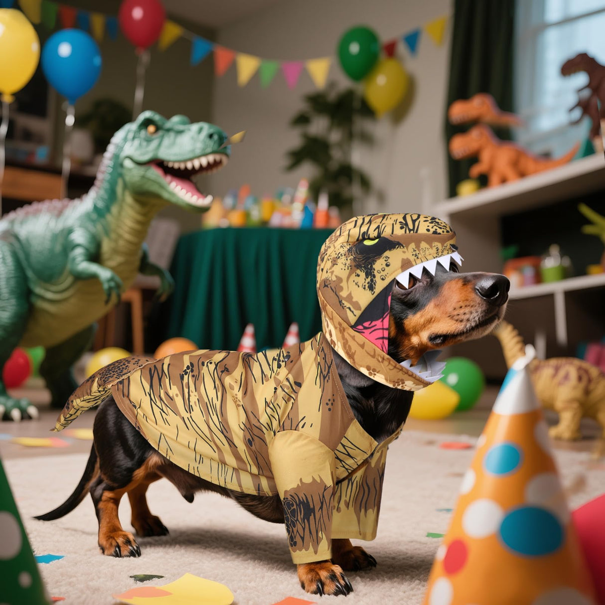 Huhumy T. Rex Dog Costume Dinosaur Dog Costume Halloween Dino Pet Clothes for Pet Cat Halloween Party Cosplay Events Photo Props, Medium