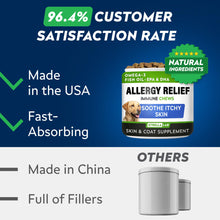 Load image into Gallery viewer, StrellaLab Dog Allergy Relief &amp; Anti Itch Support Chews w/Omega 3: Real Ingredients, Real Taste! Skin &amp; Coat Immune Supplement w/Fish Oil, Pumpkin &amp; Enzymes — Developed by Experts - Made in USA -120Ct
